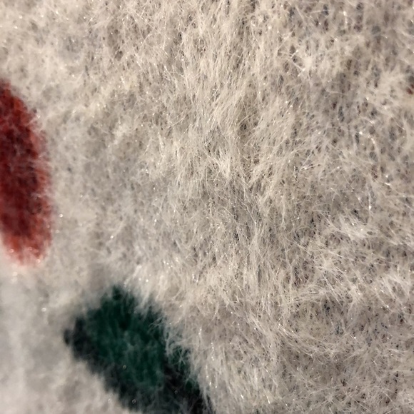 Shrinking violet sweater cherry white fluffy soft SZ  XS - Picture 6 of 9